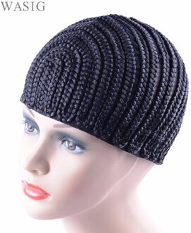 Super Elastische Cornrow Cap Voor Weave Gehaakte Vlecht Pruik Caps Voor Het Maken Pruiken Top Weven Gevlochten Cap Pruik Netto zwarte Kleur 1PC