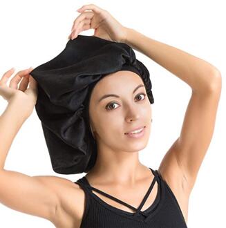 Super Gi-Ant Slaap Cap Waterdichte Badmuts Vrouwelijke Haarverzorging Grote Satijn Zijde Motorkap Luxe Stof slaap Cap