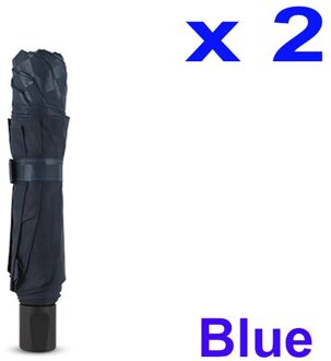 Super Grote 144Cm Dubbele Laag 10K Paraplu Regen Vrouwen Mannen 4Fold Dark Raster Paraplu Mannelijke Winddicht Familie reizen Parasol Paraguas 2 blauw