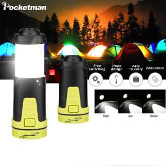 Super Heldere 5 Verlichting Modes Outdoor Tent Lamp Met Haak Led Draagbare Lantaarn Inklapbare Intrekbare Operated Camping Licht
