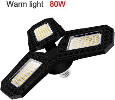 Super Heldere Industriële Verlichting 40/60/80W Led Fan Garage Licht 8000LM 85-265V 2835 led High Bay Industriële Lamp Voor Workshop warm licht 80W