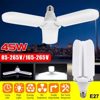 Super Heldere Industriële Verlichting 45W/60W/75W E27 Led Fan Garage Licht 4800LM 85-265V 2835 Led High Bay Industriële Lamp Workshop 45W / 165-265V