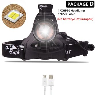 Super Heldere Led Koplamp Originele Xlamp Xhp50 Hoge Krachtige Usb Led Koplamp Head Lamp Gebruik 3*18650 Zaklamp Fakkel Package D