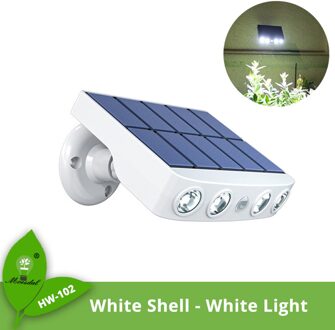 Super Heldere Led Solar Licht Met Slimme Sensor Simulatie Monitoring IP65 Waterdicht Geschikt Voor Binnenplaats, Outdoor, Tuin wit schelp-W / 2stk