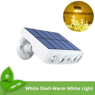 Super Heldere Led Solar Licht Met Slimme Sensor Simulatie Monitoring IP65 Waterdicht Geschikt Voor Binnenplaats, Outdoor, Tuin wit schelp-WW / 2stk