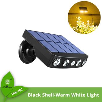 Super Heldere Led Solar Licht Met Slimme Sensor Simulatie Monitoring IP65 Waterdicht Geschikt Voor Binnenplaats, Outdoor, Tuin zwart schelp-WW / 1stk