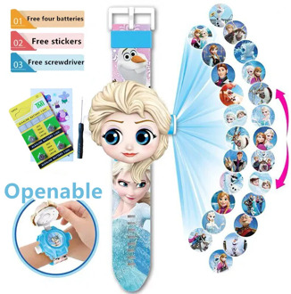 Super hero Aisha Ultraman Children's Watch Projection Cartoon Pattern Digital Children's Watch Boy Girl LED Display Clock Gift