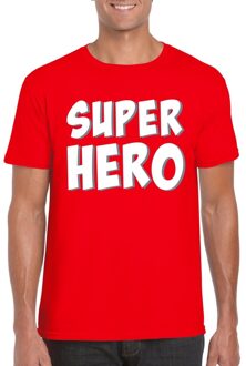 Super hero tekst t-shirt rood heren M