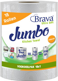 Super Keukenpapier - 18 Maxi XXL Rollen - Ultra Absorberend Keukenpapier - Ultra Clean Keukenrol - Voordeelverpakking