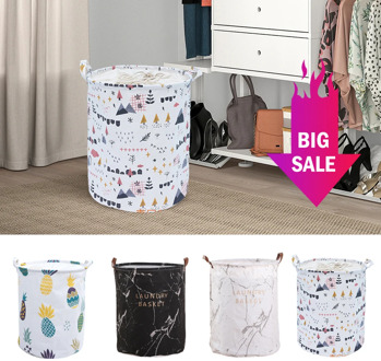 Super Large Laundry Basket With Drawstring Round Dirty Clothes Toys Folding Bucket Anti-dust Big Storage Barrel Hamper