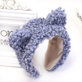 Super Leuke Haarbanden Voor Vrouwen Mode Effen Kleur Fleece Oor Bezel Haar Accessoires Voor Vrouwen Herfst Winter blauw