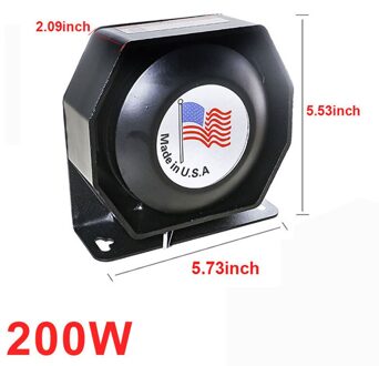 Super Luid Claxon Politie Hoorn 200W Pa Zwart Luidspreker Megafoon Elektronische Speaker Systeem 12V Voor Auto Hoorn Politie sirene 1stk 200W horn B