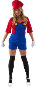 Super Mario Bros Kostuum | Dames Super Mario Kostuum Vrouw | XL | Carnaval kostuum | Verkleedkleding