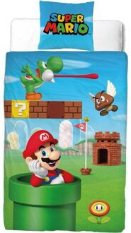 Super Mario - Dekbedovertrek - 140 x 200 cm - Multi Multicolor