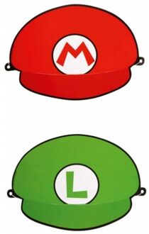 Super Mario feest thema hoedjes 8x stuks