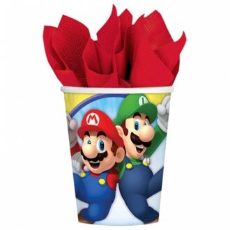 Super Mario Kartonnen bekertjes Super Mario 8x stuks
