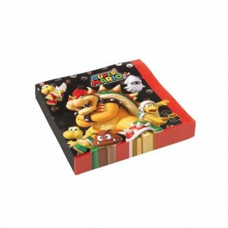 Super Mario Servetten Super Mario 33 X 33 Cm 20 Stuks Multikleur