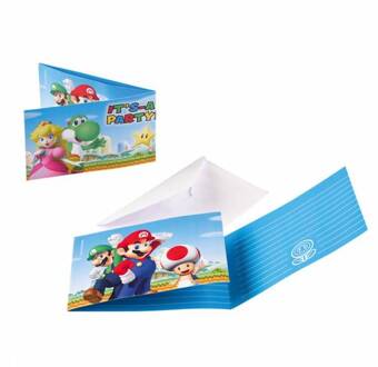 Super Mario Uitnodigingen 8 stuks