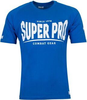 Super Pro Sportshirt - Maat L  - Mannen - blauw/wit