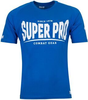 Super Pro Sportshirt - Maat L  - Mannen - blauw/wit