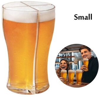 Super Schoener Bier Glazen Mok Cup Scheidbare 4 Deel Grote Capaciteit Glassthick Wijn Plastic Glazen Transparante Club Bar Party # klein