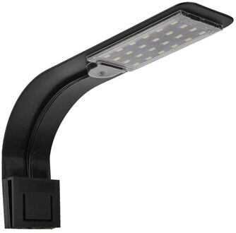 Super Slim 10W Led Waterdichte Aquarium Licht Voor Aquarium Waterplanten Groeien Verlichting Clip-On Lamp Eu plug Kabel Visvoorziening wit zwart
