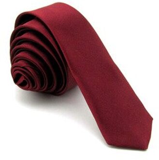 Super Slim Tie 3Cm (Zwart 3.5Cm) satijn Rood Geel Zwart Solid Ties Handgemaakte Mode Mannen Skinny Smalle Stropdas Voor Wedding Party wijn rood 3cm
