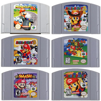Super Smash Bros Mario Party 2 3 Marioed Kart 64 Game Card 2 for Nintendo 64 Video Games Cartridges N64 Console English USA/EU