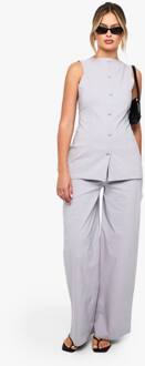 Super Stretch Broek Met Wijde Pijpen, Taupe - 38