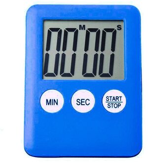 Super Thin LCD Digital Screen Kitchen Timer Square Cooking Count Up Countdown Alarm Sleep Stopwatch Temporizador Clock Blauw