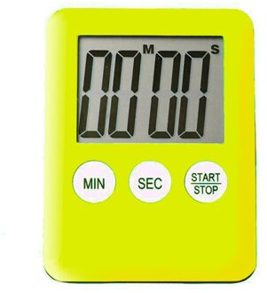 Super Thin LCD Digital Screen Kitchen Timer Square Cooking Count Up Countdown Alarm Sleep Stopwatch Temporizador Clock geel