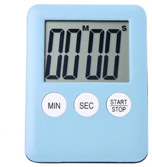 Super Thin LCD Digital Screen Kitchen Timer Square Cooking Count Up Countdown Alarm Sleep Stopwatch Temporizador Clock lucht blauw