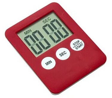 Super Thin LCD Digital Screen Kitchen Timer Square Cooking Count Up Countdown Alarm Sleep Stopwatch Temporizador Clock Rood