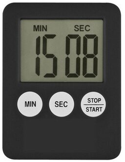 Super Thin LCD Digital Screen Kitchen Timer Square Cooking Count Up Countdown Alarm Sleep Stopwatch Temporizador Clock zwart