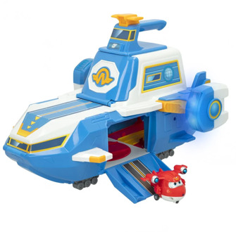 Super Wings Super Charge world aircraft carrier with transformable Jett figure