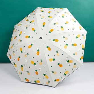 Super Zonnebrandcrème Paraplu Zonnige En Regenachtige Alle-Ronde Verdikte Zwarte Rubber Paraplu Parasol Paraplu Drievoudige Paraplu Mannen Umbrella Beige