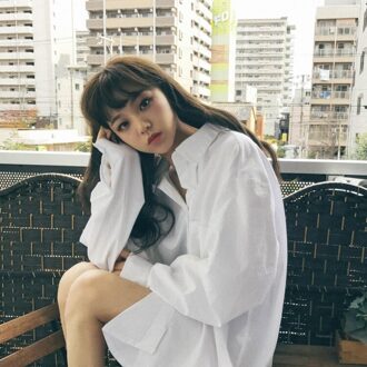 SuperAen en Najaar Overhemd Vrouwelijke Koreaanse Stijl Katoen Casual Blouses en Tops Vrouwen Mode Vrouwen Kleding wit