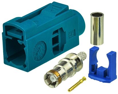 Superbat 10Pcs Auto Radio Gps Antenne Connector Fakra Z Waterblue/5021 Neutral Codering Vrouwelijke Crimp Voor RG316 RG174 LMR100 Kabel