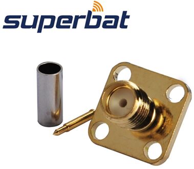 Superbat 10Pcs RP-SMA Crimp Jack (Male Pin) Flens Rf Coaxiale Connector Voor Kabel RG174,RG316, LMR100