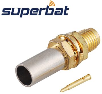 Superbat 10Pcs RP-SMA Crimp Jack (Male Pin) Schot Connector Voor Kabel RG58 LMR195 RG400 RG142