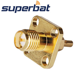 Superbat 10Pcs RP-SMA Soldeer Jack (Male Pin) Flens Rf Coaxiale Connector Voor Kabel RG178, 1.13Mm 1.37Mm