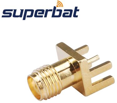 Superbat 10Pcs Sma End Launch Vrouwelijke Pcb Mount Brede Flens. 062 ''(1.57Mm) Rf Coaxiale Connector