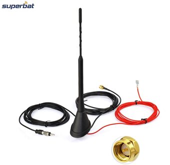 Superbat Auto Antenne Voor Dab Dab + Am/Fm Radio Ingebouwde Versterker Sma Connector Universele Dak mount Staaf Antenne 5M Kabel