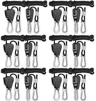 Superbud 12Pcs 1/8 Inch Zware Verstelbare Grow Light Ratchet Touw Hanger Yoyo Voor Groeien Licht Armaturen Zinklegering haak Iron uitrusting