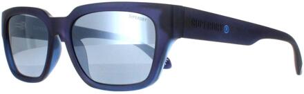 Superdry 5004 106 mat marine zilver spiegel zonnebril - maat Blauw