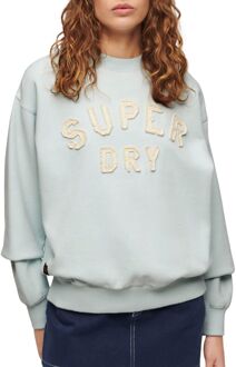 Superdry Applique Athletic Sweater Dames lichtblauw - crème - 38