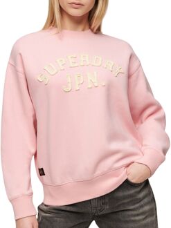 Superdry Applique Athletic Sweater Dames roze - crème - 38