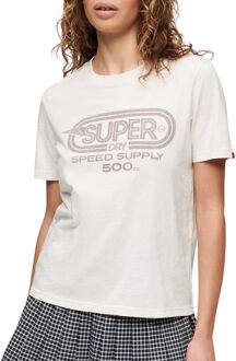 Superdry Archive Kiss Print Shirt Dames wit - paars - 42