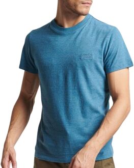 Superdry Classic T-Shirt Melange Blauw - S,M,L,XL,XXL,3XL