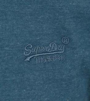Superdry Classic T-Shirt Melange Blauw - S,M,L,XL,XXL,3XL